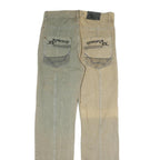 YANFENG JEANS Mens Regular Cotton Jeans Beige & Green W32 L33 Stylish Casual