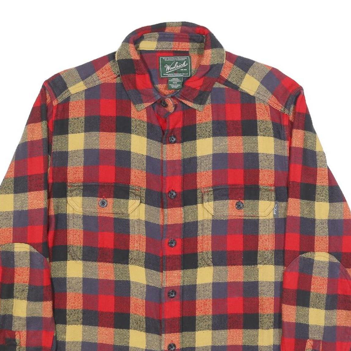 WOOLRICH Mens Red & Yellow Checked Cotton Shirt M Casual Flannel Outdoor