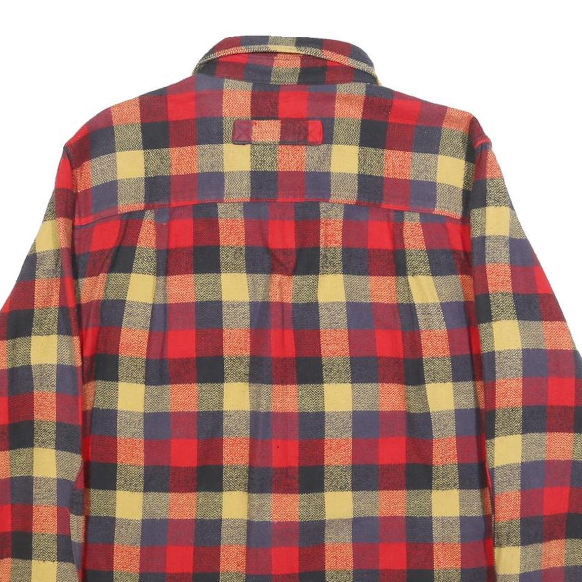 WOOLRICH Mens Red & Yellow Checked Cotton Shirt M Casual Flannel Outdoor