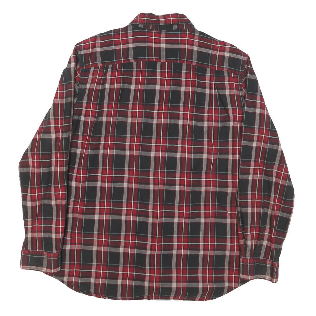 CARHARTT Mens Red & Black Check Shirt L Casual Workwear Button Down Cotton Blend
