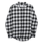 TOPMAN Mens Black & White Check Shirt M Cotton Blend Casual Long Sleeve