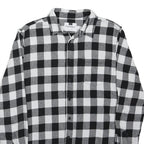 TOPMAN Mens Black & White Check Shirt M Cotton Blend Casual Long Sleeve