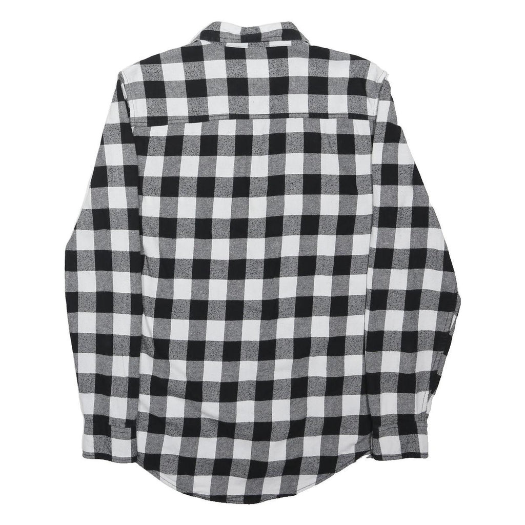 TOPMAN Mens Black & White Check Shirt M Cotton Blend Casual Long Sleeve