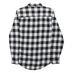 TOPMAN Mens Black & White Check Shirt M Cotton Blend Casual Long Sleeve