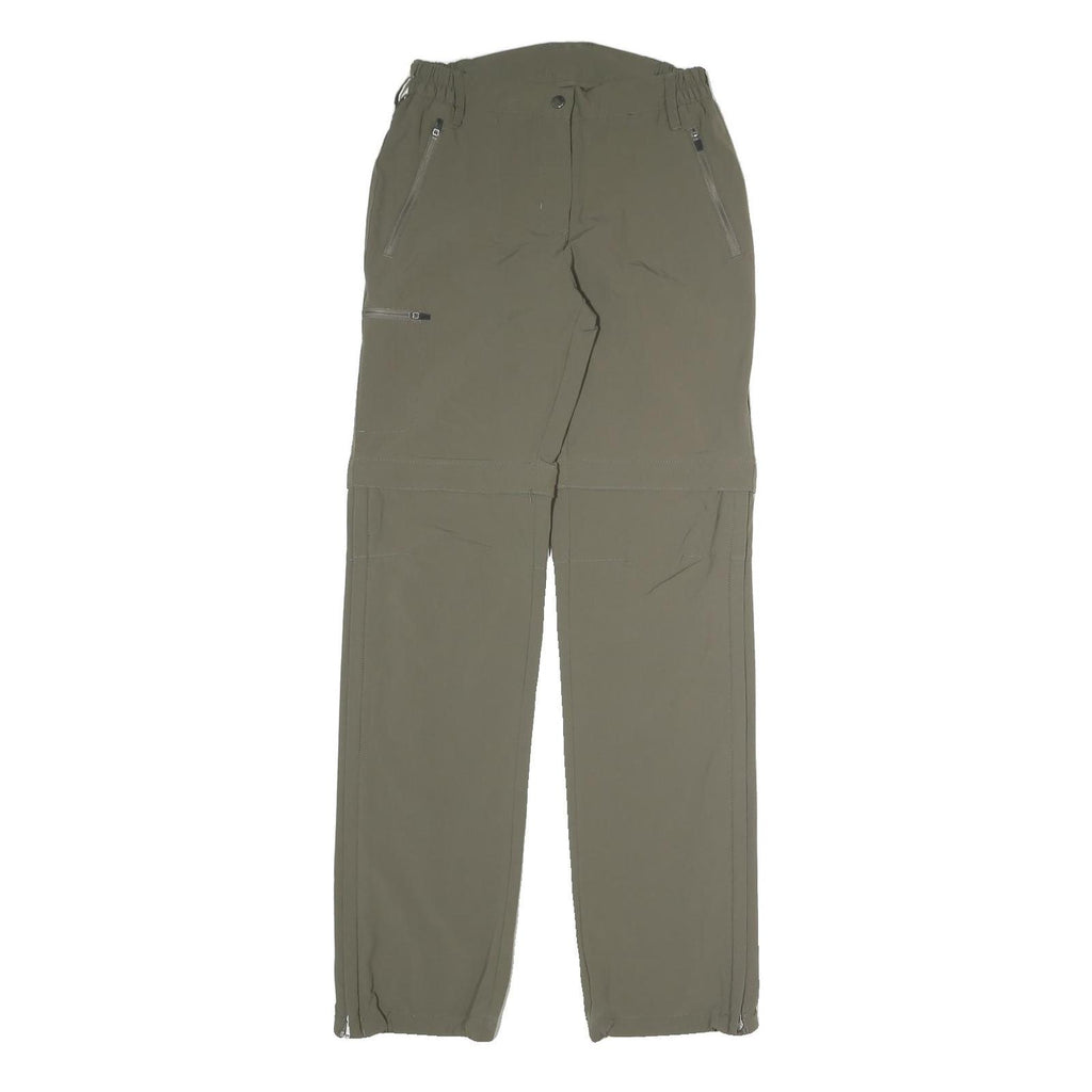 REGATTA Womens Polyester Green Regular Zip Trousers W25 L30 Outdoor Hiking