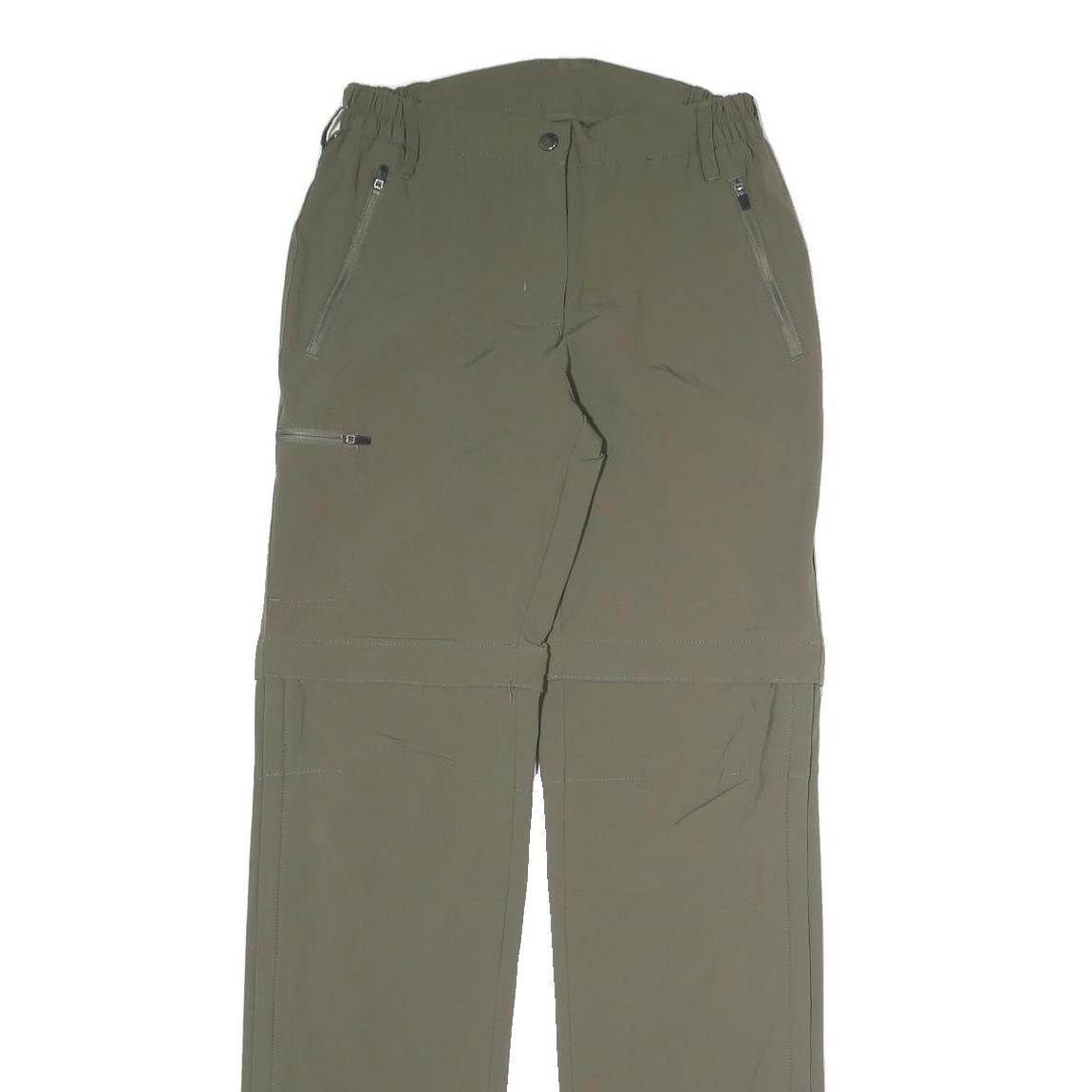 REGATTA Womens Polyester Green Regular Zip Trousers W25 L30 Outdoor Hiking