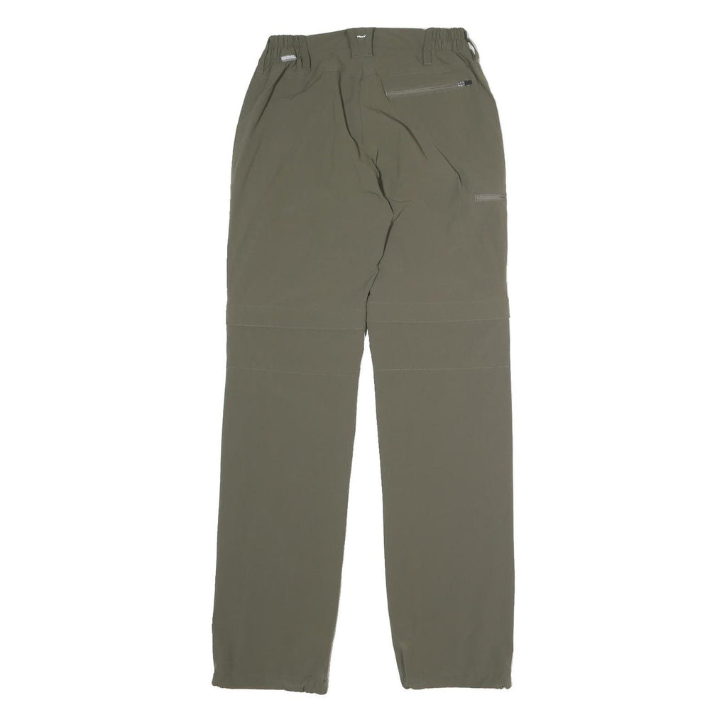 REGATTA Womens Polyester Green Regular Zip Trousers W25 L30 Outdoor Hiking