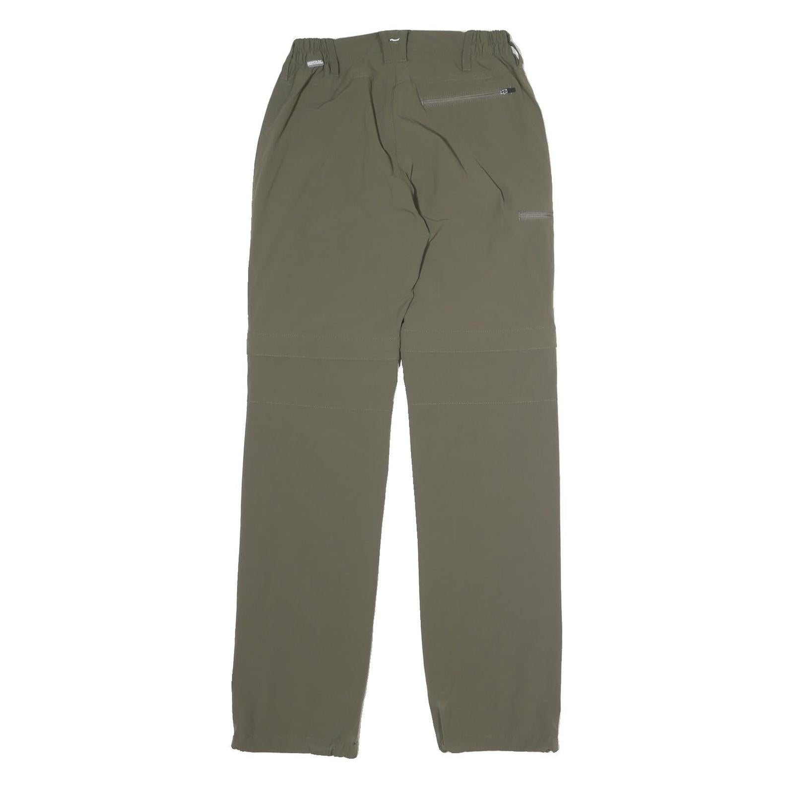 REGATTA Womens Polyester Green Regular Zip Trousers W25 L30 Outdoor Hiking
