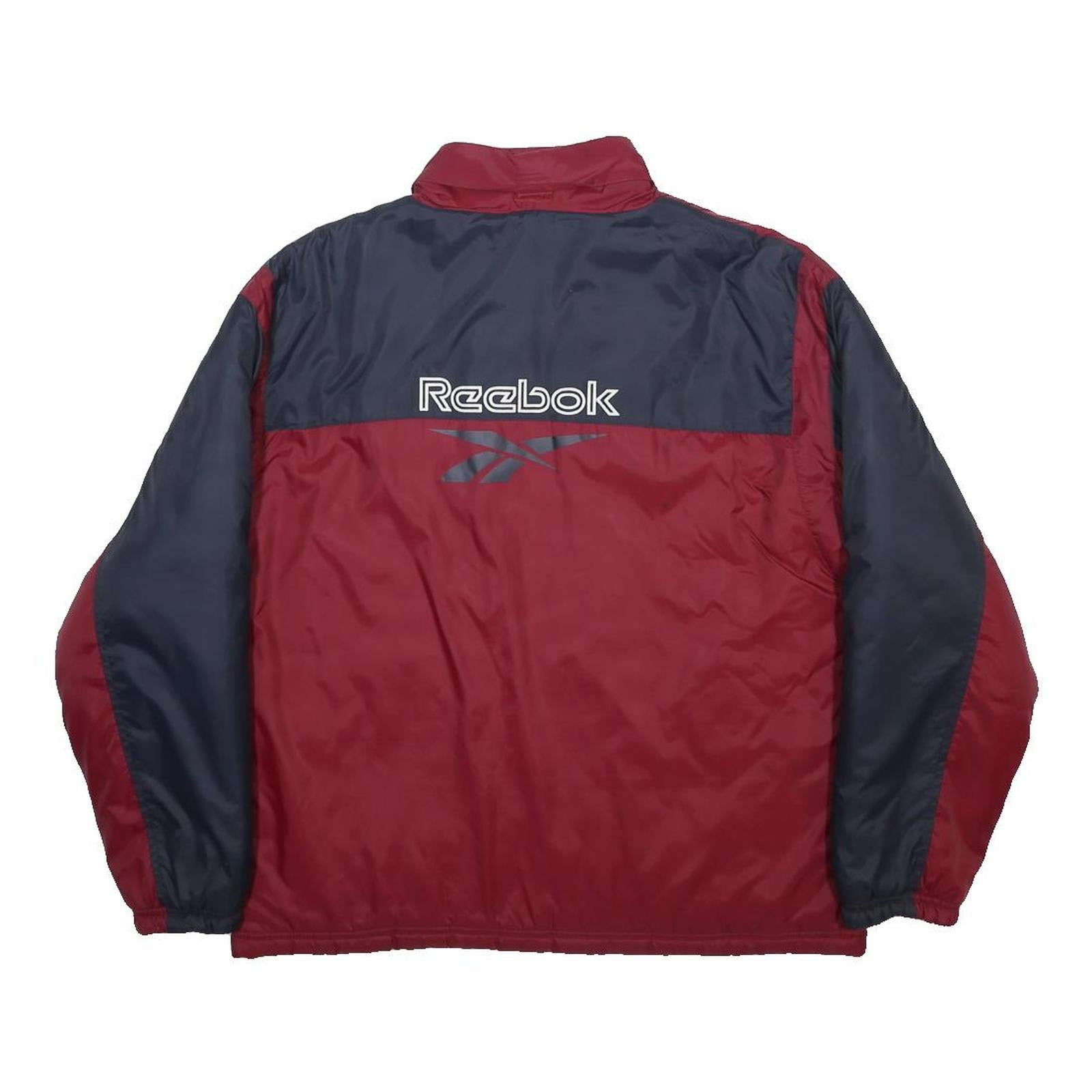REEBOK Boys Maroon & Navy Zip Jacket XL Polyester Plain Sportswear Casual