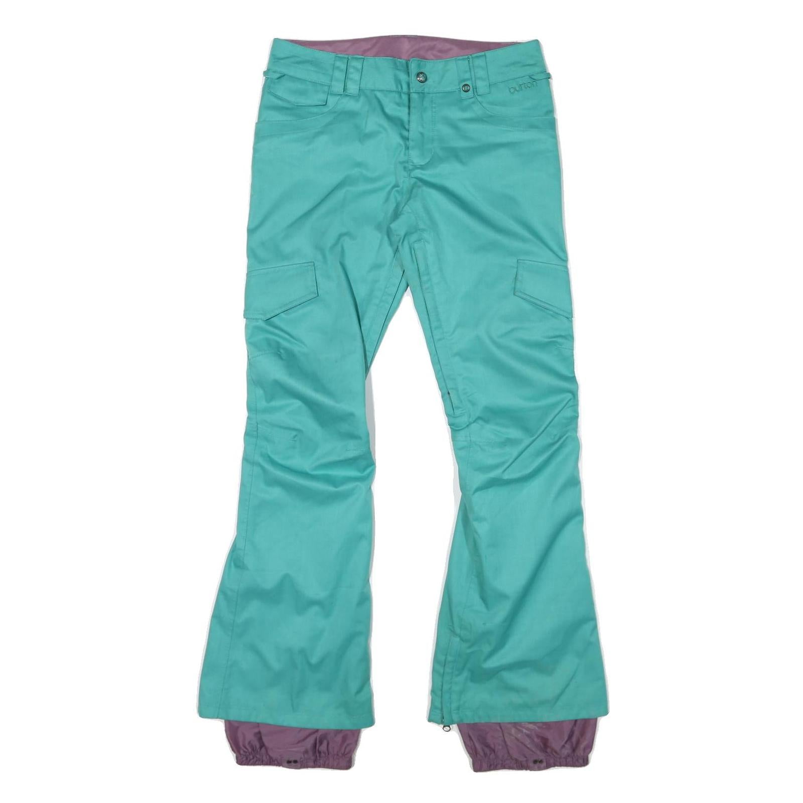 BURTON Mens Polyester Blend Blue Regular Flared Trousers W34 L31 Outdoor Winter