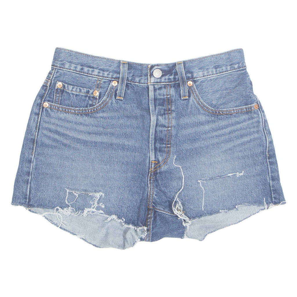 LEVI'S Cut Off 501 Womens Denim Shorts Blue M W29