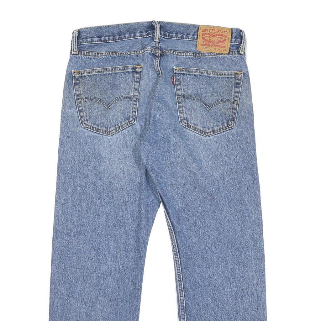 LEVI'S 505 Mens Jeans Blue Regular Straight Denim Medium W34 L29 Classic Fit