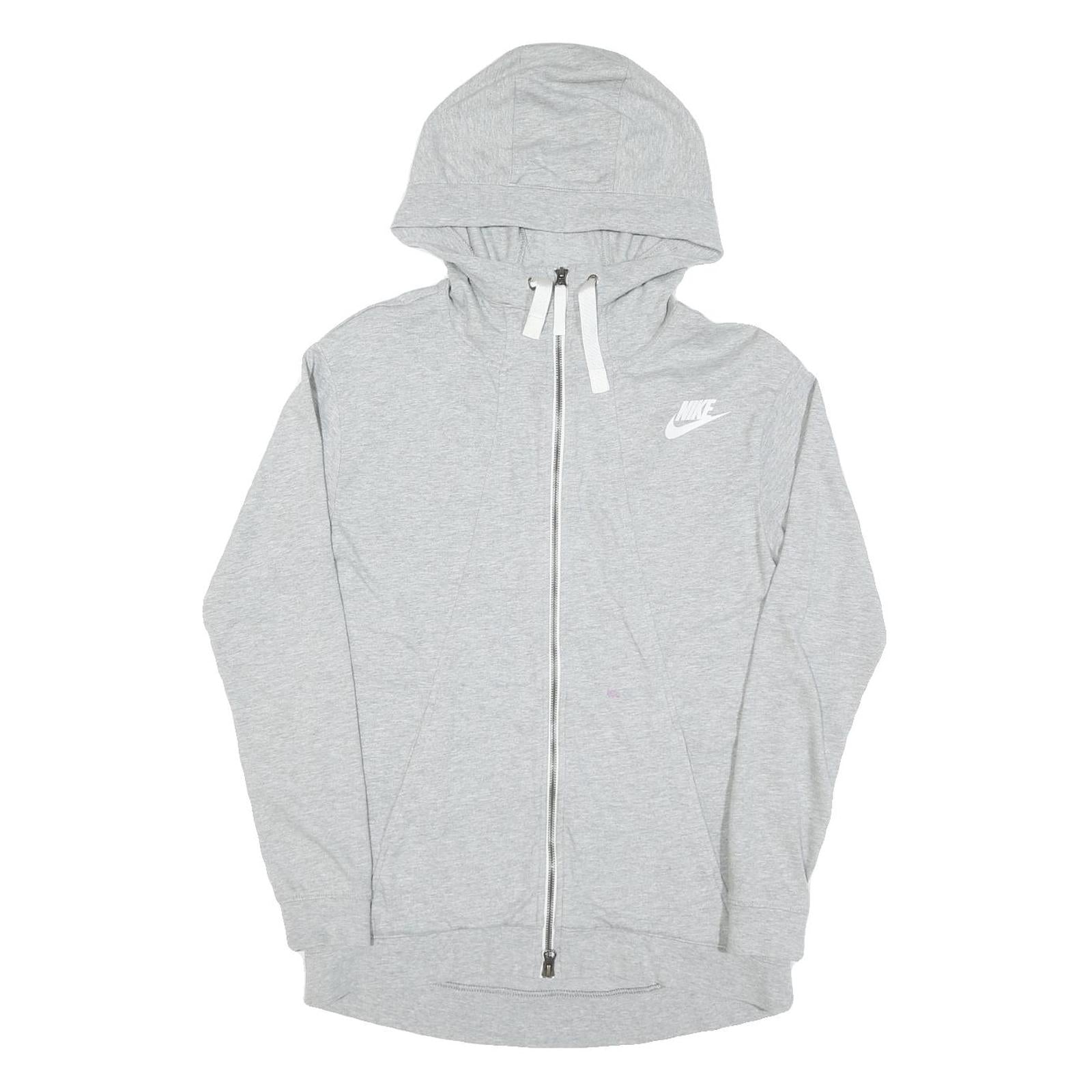 NIKE Mens Grey Hoodie XS Zip Up Lightweight Cotton Casual Sports Sweatshirt