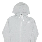 NIKE Mens Grey Hoodie XS Zip Up Lightweight Cotton Casual Sports Sweatshirt