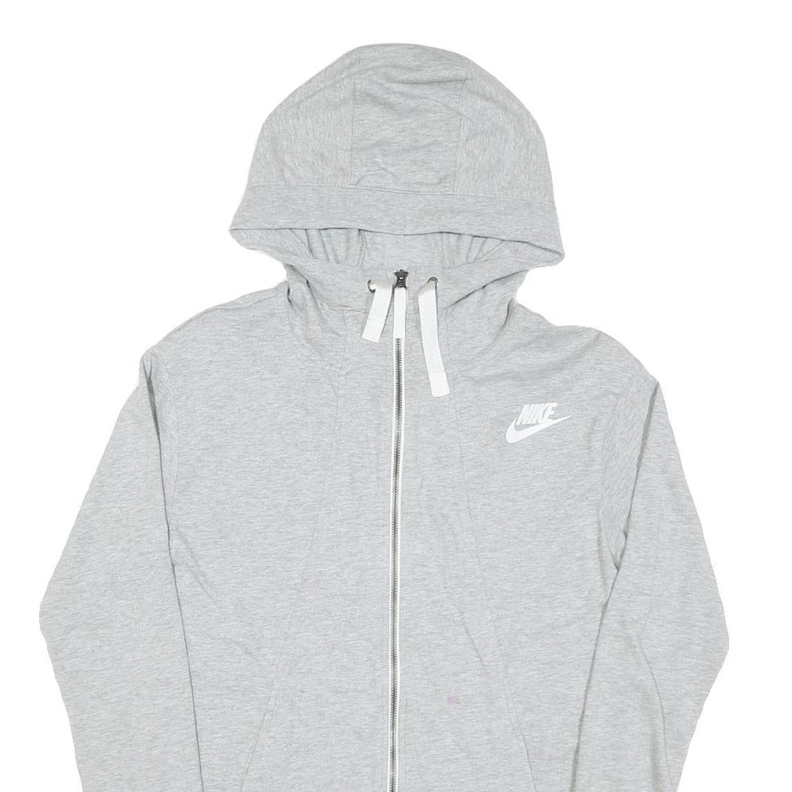 NIKE Mens Grey Hoodie XS Zip Up Lightweight Cotton Casual Sports Sweatshirt