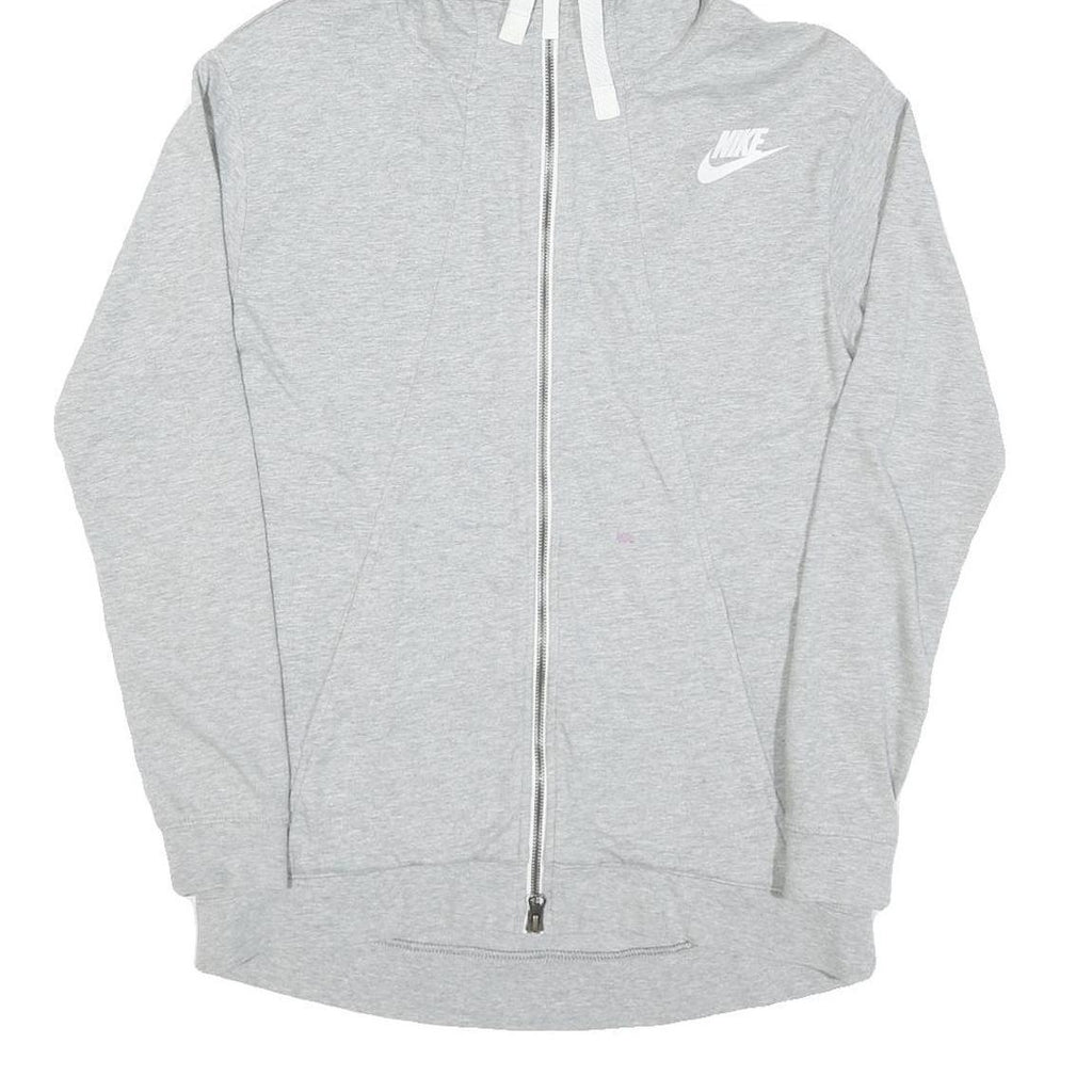 NIKE Mens Grey Hoodie XS Zip Up Lightweight Cotton Casual Sports Sweatshirt