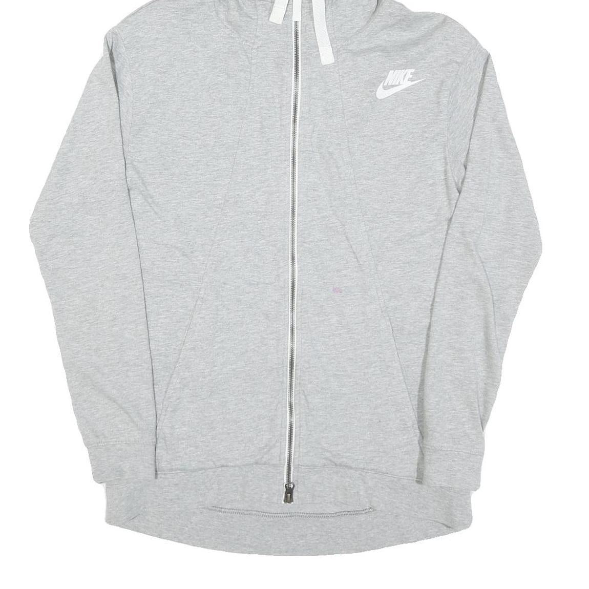 NIKE Mens Grey Hoodie XS Zip Up Lightweight Cotton Casual Sports Sweatshirt