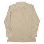L. HUBSCHER Mens Plain Shirt Beige Long Sleeve S