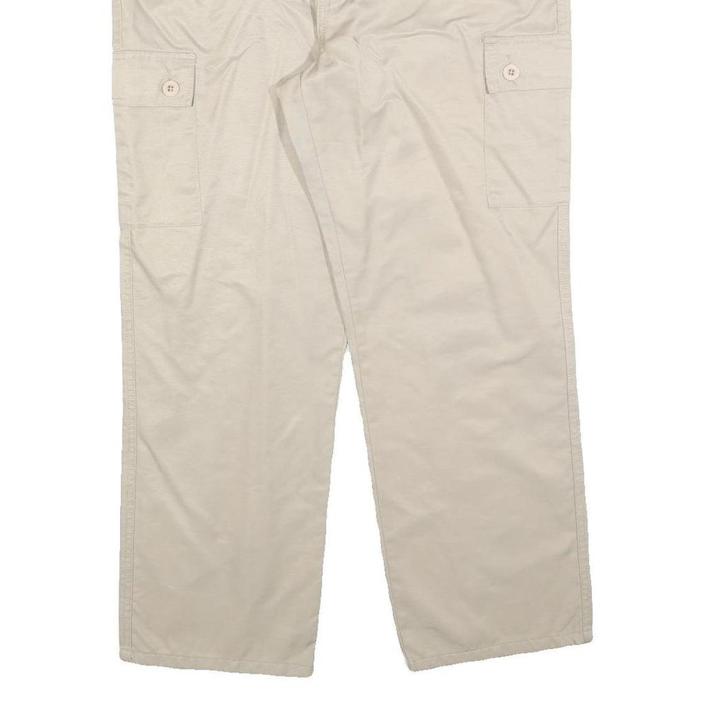 UNO DUE TRE Womens Regular Beige Polyester Blend Cargo Trousers W34 L27 Button