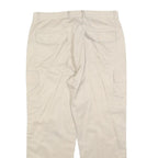UNO DUE TRE Womens Regular Beige Polyester Blend Cargo Trousers W34 L27 Button