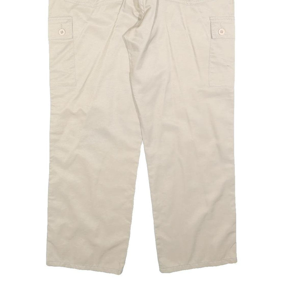 UNO DUE TRE Womens Regular Beige Polyester Blend Cargo Trousers W34 L27 Button