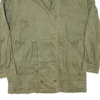 TRAFALUC Womens Green Cotton Blend Button Jacket M Plain Lightweight Casual