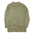 TRAFALUC Womens Green Cotton Blend Button Jacket M Plain Lightweight Casual