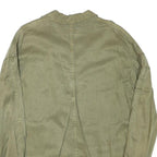 TRAFALUC Womens Green Cotton Blend Button Jacket M Plain Lightweight Casual