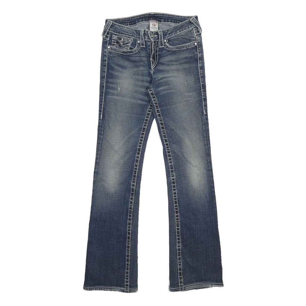 TRUE RELIGION Womens Slim Blue Denim Medium Jeans W29 L31 Classic Stitching