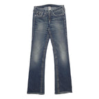 TRUE RELIGION Womens Slim Blue Denim Medium Jeans W29 L31 Classic Stitching
