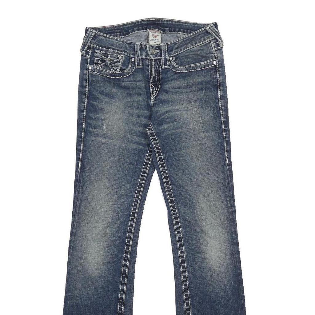 TRUE RELIGION Womens Slim Blue Denim Medium Jeans W29 L31 Classic Stitching