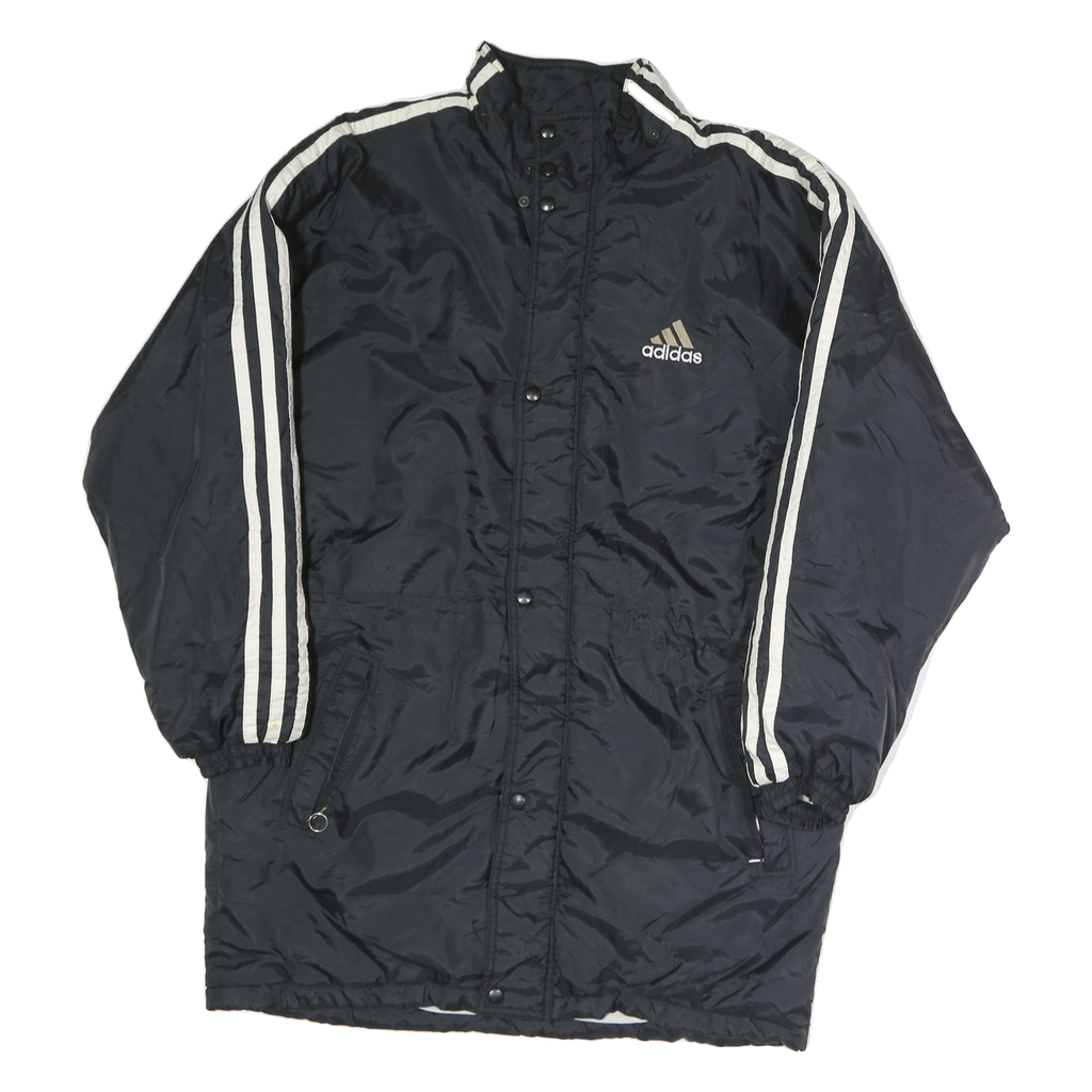 ADIDAS Mens Black & White Athletic Zip Jacket M Polyester Sportswear Track