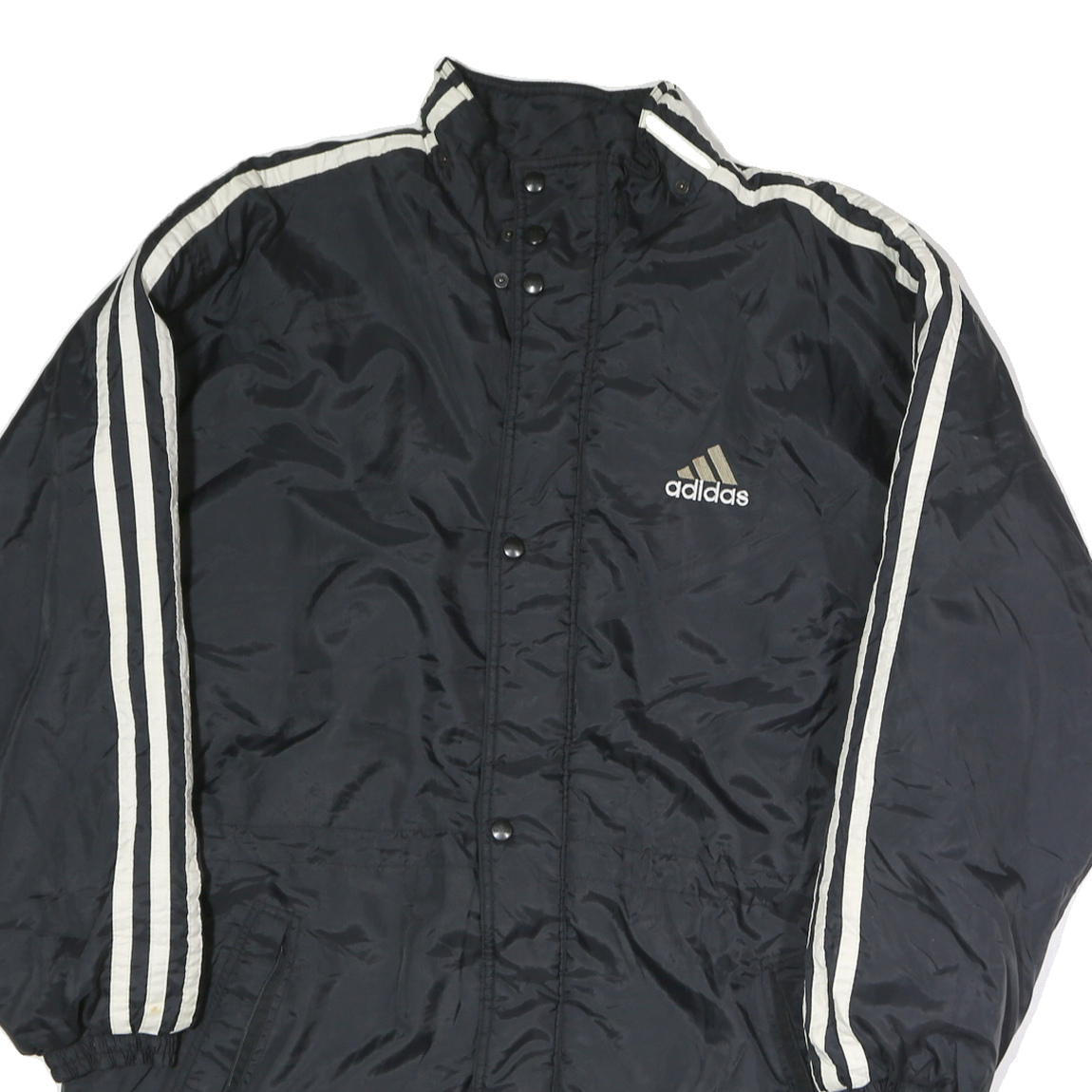 ADIDAS Mens Black & White Athletic Zip Jacket M Polyester Sportswear Track