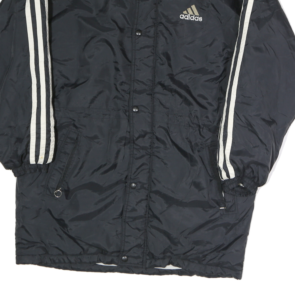 ADIDAS Mens Black & White Athletic Zip Jacket M Polyester Sportswear Track