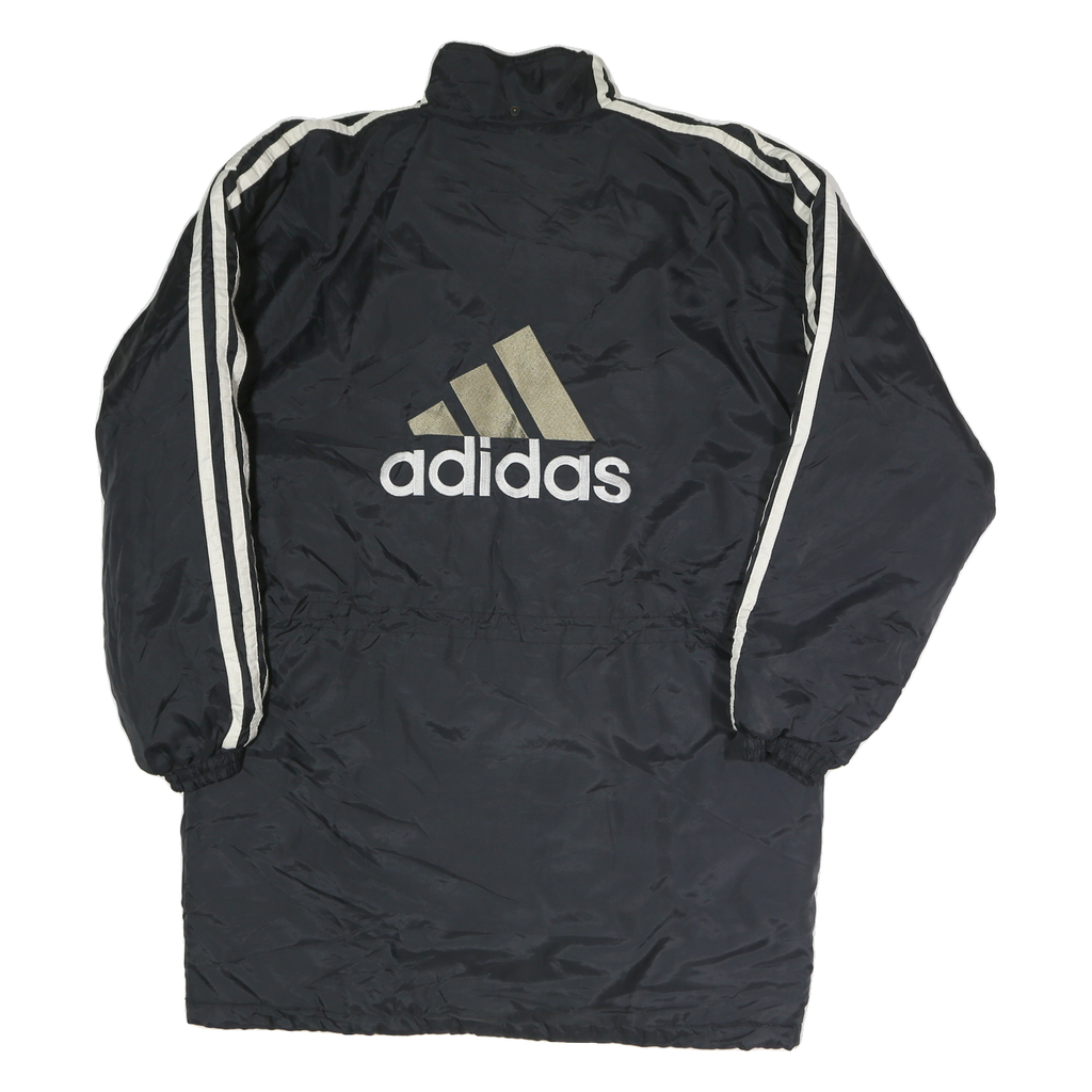 ADIDAS Mens Black & White Athletic Zip Jacket M Polyester Sportswear Track