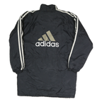 ADIDAS Mens Black & White Athletic Zip Jacket M Polyester Sportswear Track