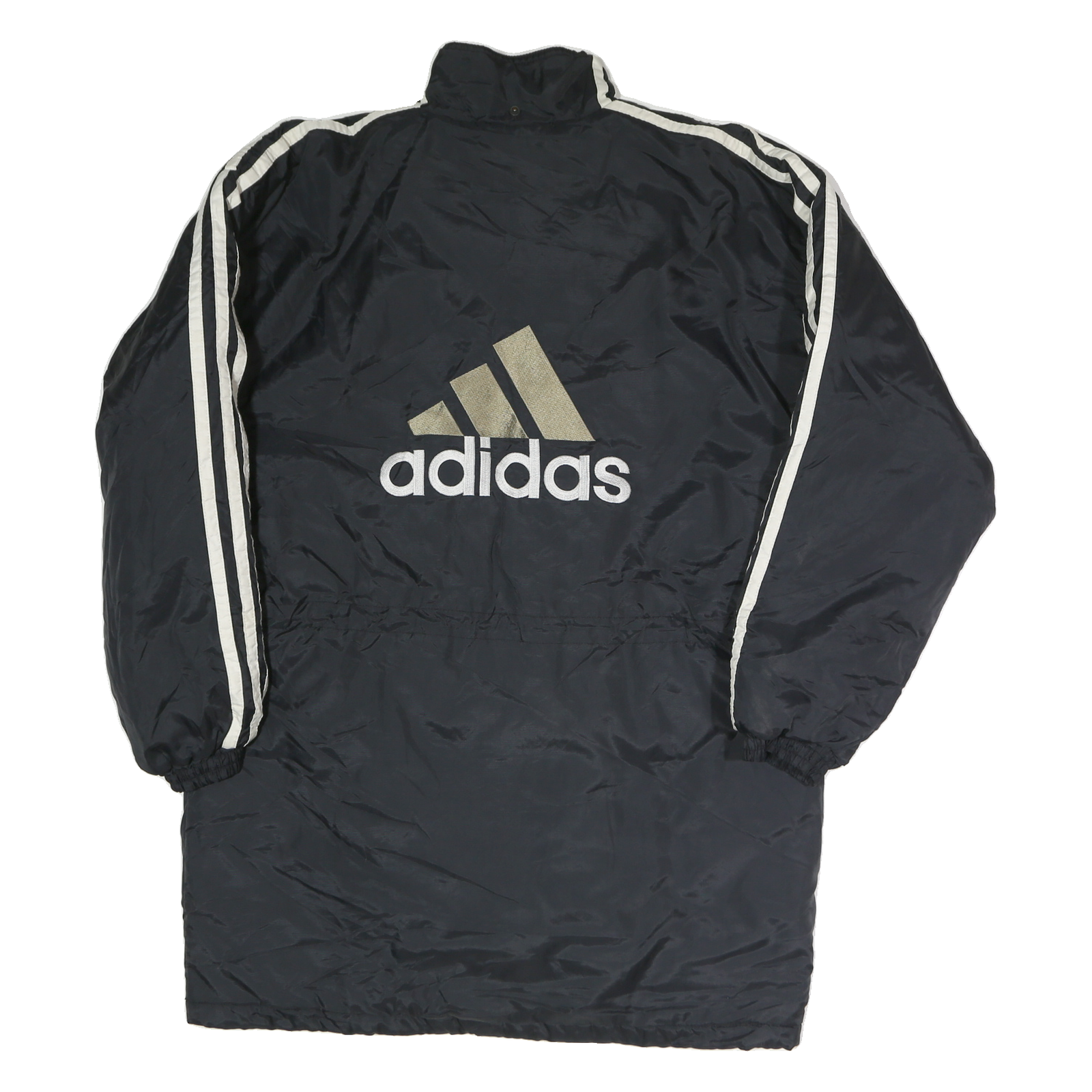ADIDAS Mens Black & White Athletic Zip Jacket M Polyester Sportswear Track