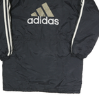 ADIDAS Mens Black & White Athletic Zip Jacket M Polyester Sportswear Track