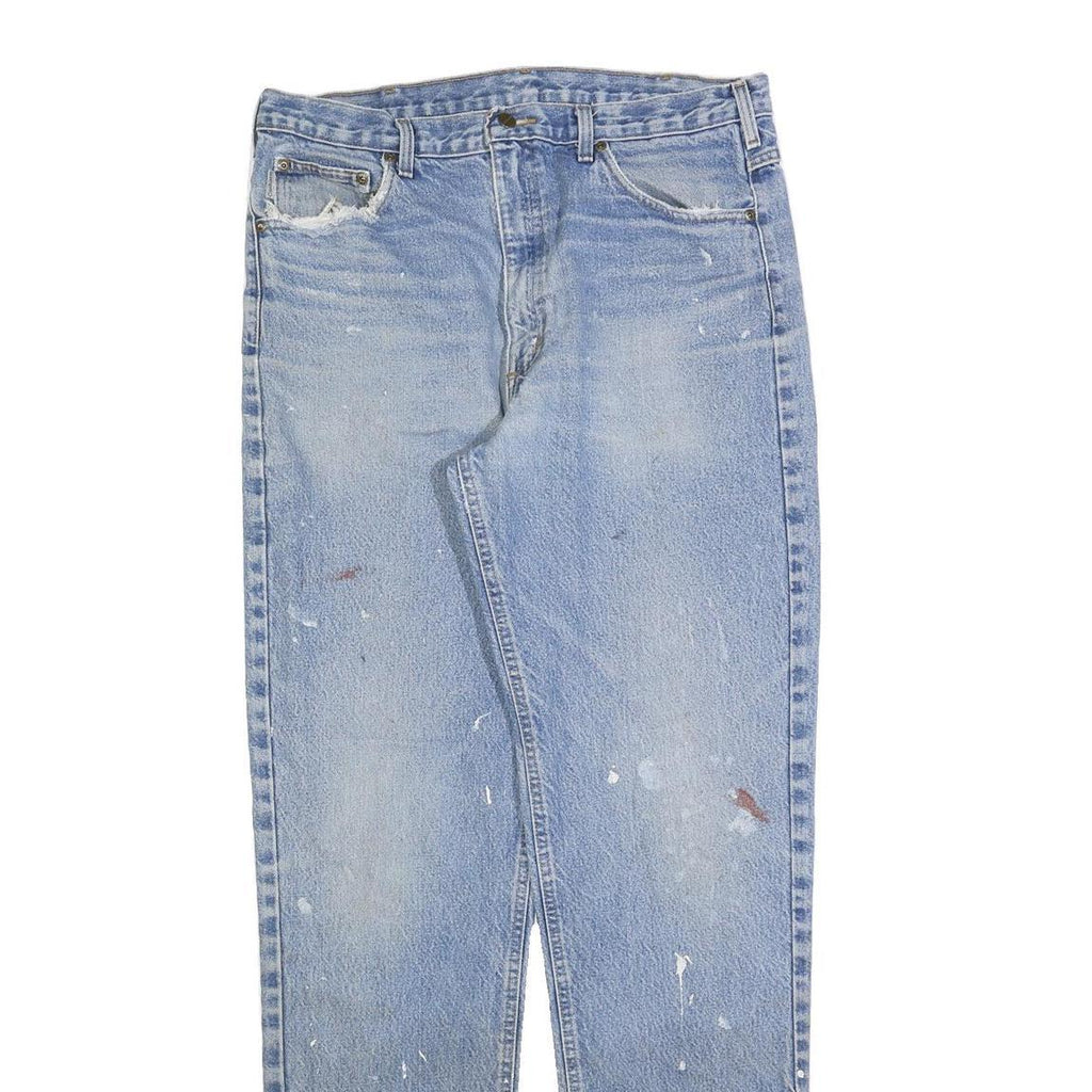 CARHARTT Mens Regular Fit Blue Denim Plain Jeans W36 L36 Workwear Zip Fly