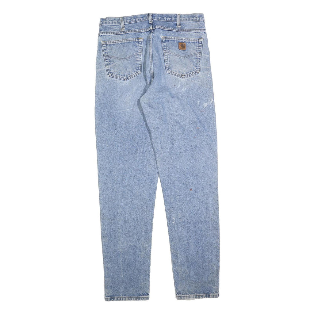 CARHARTT Mens Regular Fit Blue Denim Plain Jeans W36 L36 Workwear Zip Fly