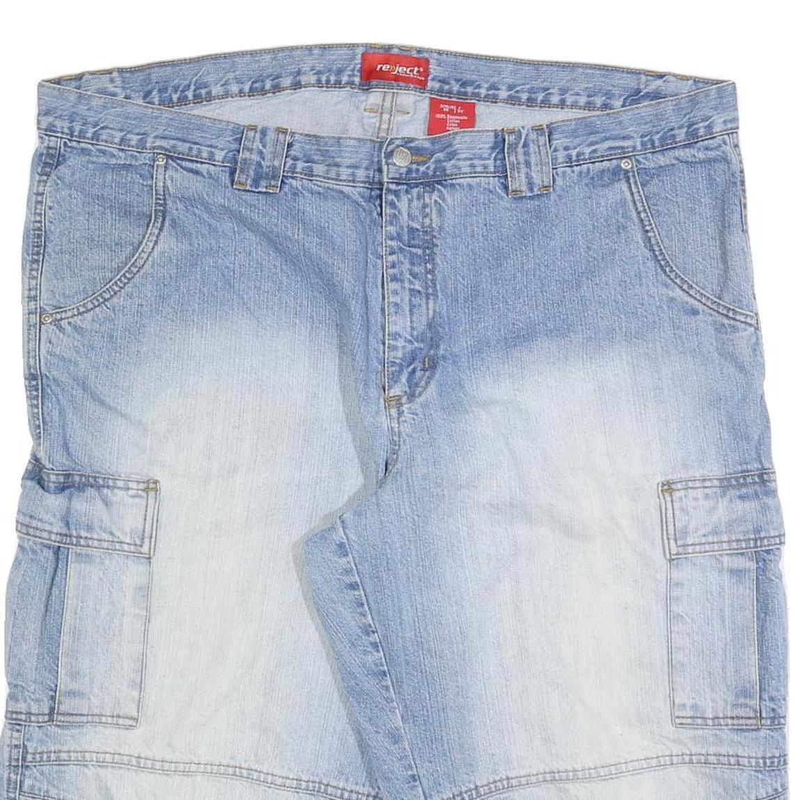 REJECT Mens Shorts Blue Casual Cargo 2XL W44 Cotton Blend