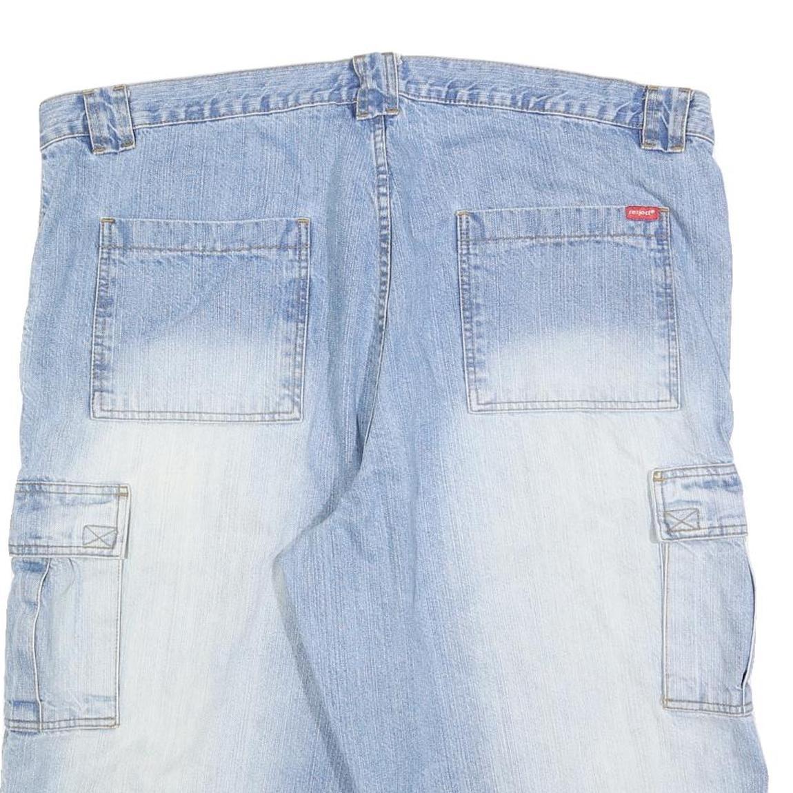 REJECT Mens Shorts Blue Casual Cargo 2XL W44 Cotton Blend