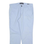 ANGELO LITRICO Mens Cotton Blend Light Blue Slim Slim Leg Trousers W34 L30