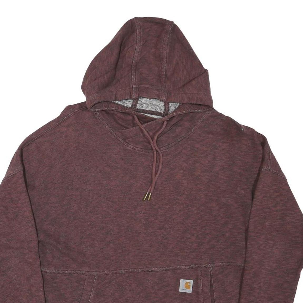 CARHARTT Womens Maroon Hoodie M Cotton Blend Pullover Casual Sweatshirt