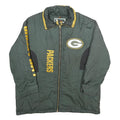 LADIES FIRST Womens Green & Yellow Packers Nylon Zip Jacket L Sportswear