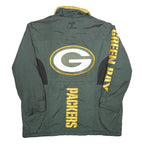 LADIES FIRST Womens Green & Yellow Packers Nylon Zip Jacket L Sportswear
