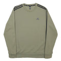 ADIDAS Mens Green Crew Neck Sweatshirt M Cotton Blend Casual 3 Stripes