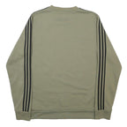 ADIDAS Mens Green Crew Neck Sweatshirt M Cotton Blend Casual 3 Stripes
