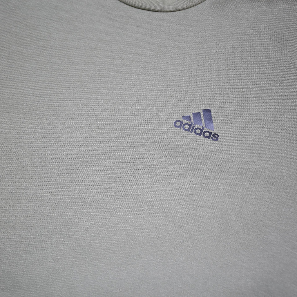 ADIDAS Mens Green Crew Neck Sweatshirt M Cotton Blend Casual 3 Stripes
