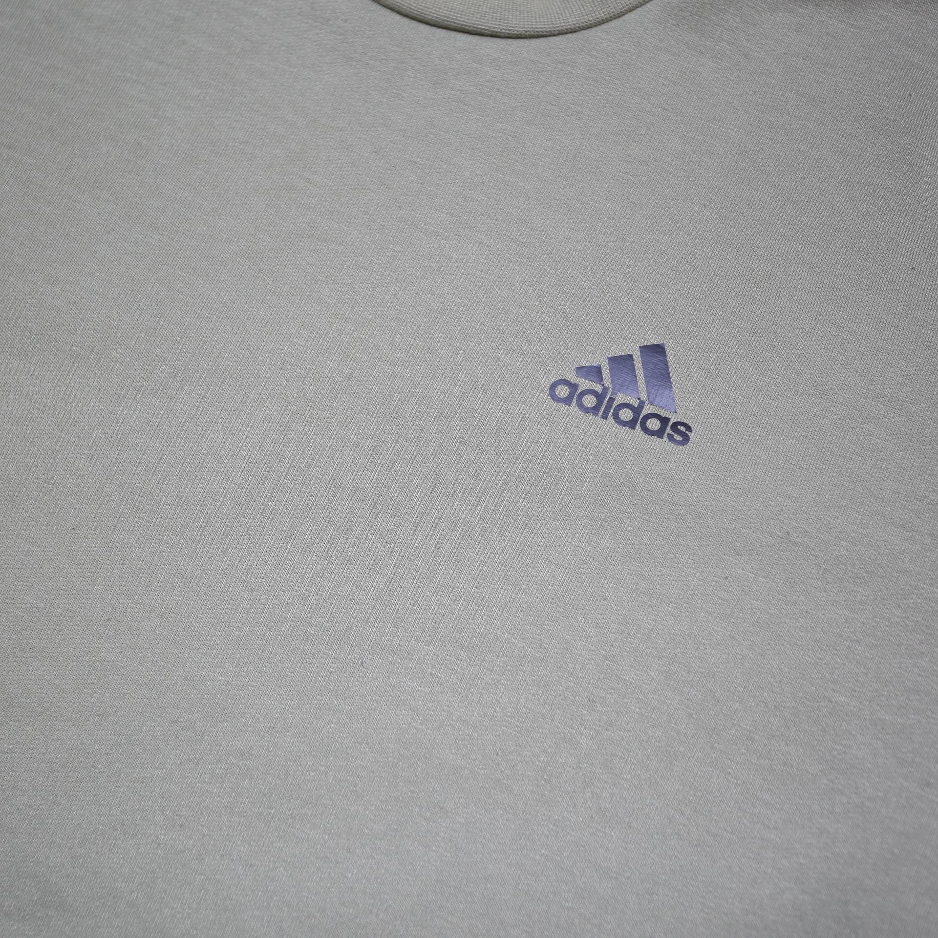 ADIDAS Mens Green Crew Neck Sweatshirt M Cotton Blend Casual 3 Stripes
